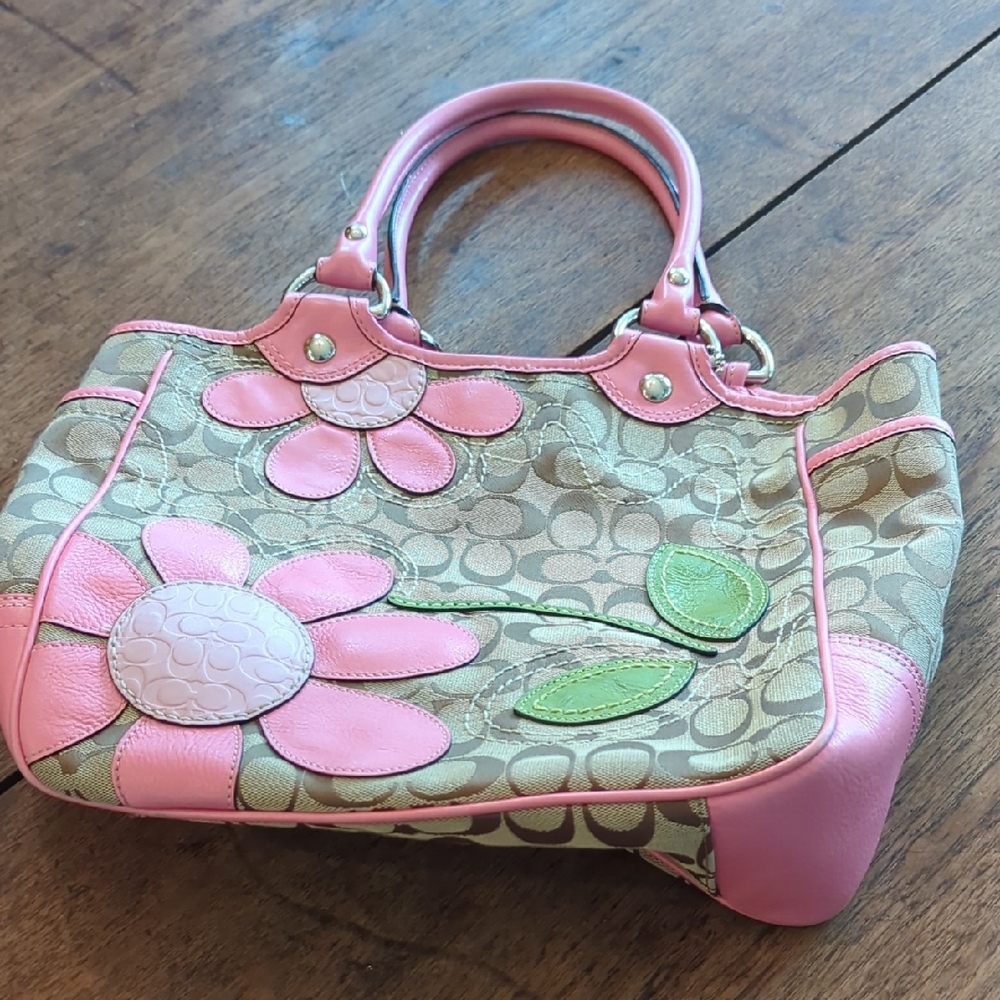 Coach 2009 Limited Edition Pink Flowers Bleeker Tote F14724